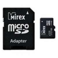Карта памяти Micro-SD 16Gb Class 10, MIREX с адаптером (13613-AD10SD16)