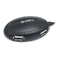 Концентратор USB 2.0 4 порта, SVEN HB-401, black,