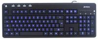 Клавиатура A4TECH KD-126-2, черн, X-Slim LED белая подсветка символов,  слим, 5 доп. клавиш,  USB