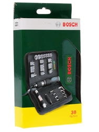 Отвертка с набором бит Bosch 38 предметов, реверсивная, магнитный держатель (2607019506)