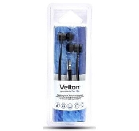 Наушники - вкладыши Velton VLT-EB104Bl черные 24 Ом 100Дб 10мВт длина кабеля 1,2м