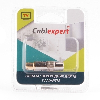 Разьем TV Cablexpert TVPL-05, TV (папа) позолоченный, латунь OD8.5, блистер