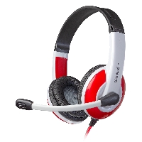 Наушники+микрофон Defender Warhead G-120 красный + белый, кабель 2 м
