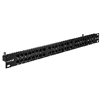 Патч-панель 19" 48xRJ45 ExeGate EPPHD-19-48-8P8C-C5e-110D (19", UTP, 48 port, cat.5e, KRONE&110(dual IDC), 1U, RoHS, с кабельным органайзером, Black, RTL)