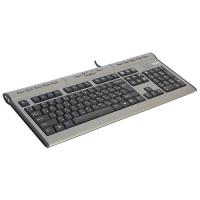 Клавиатура A4TECH KLS-7MUU, серебряная/черная, USB, A-Shape, слим, 17 доп.клавиш, порт USB2.0, аудио разъемы