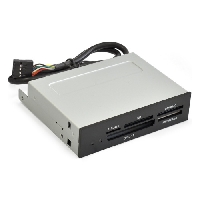 Картридер USB 2.0 ExeGate <CR-415> 3.5", внутренний, мультиформатный, черный, металл