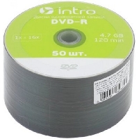 Диск DVD-R 4.7Gb 16x Intro Shrink (50шт/уп)