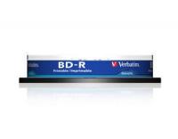 Диск BD-R Verbatim DataLife Объем 25Gb, количество 10шт, упаковка Cake Box, скорость 6x, поверхность для струйной печати полная заливка (43804)