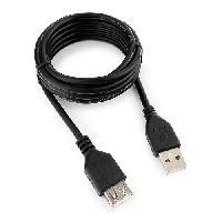 Удлинитель USB 2.0 Pro Gembird CCP-USB2-AMAF-6, AM/AF, 1.8м, позол.конт., черный, пакет