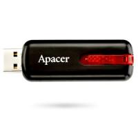 Флеш диск 64GB USB 2.0 Apacer черный AH326,  выдвижной механизм,может сжимать размеры файлов в 5 раз и защищать данные с помощью пароля.